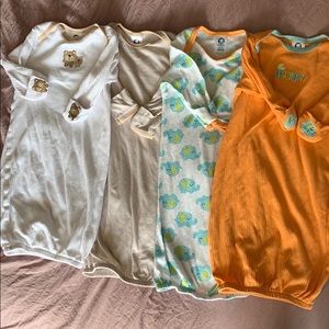 4 0-6 months sleep gowns